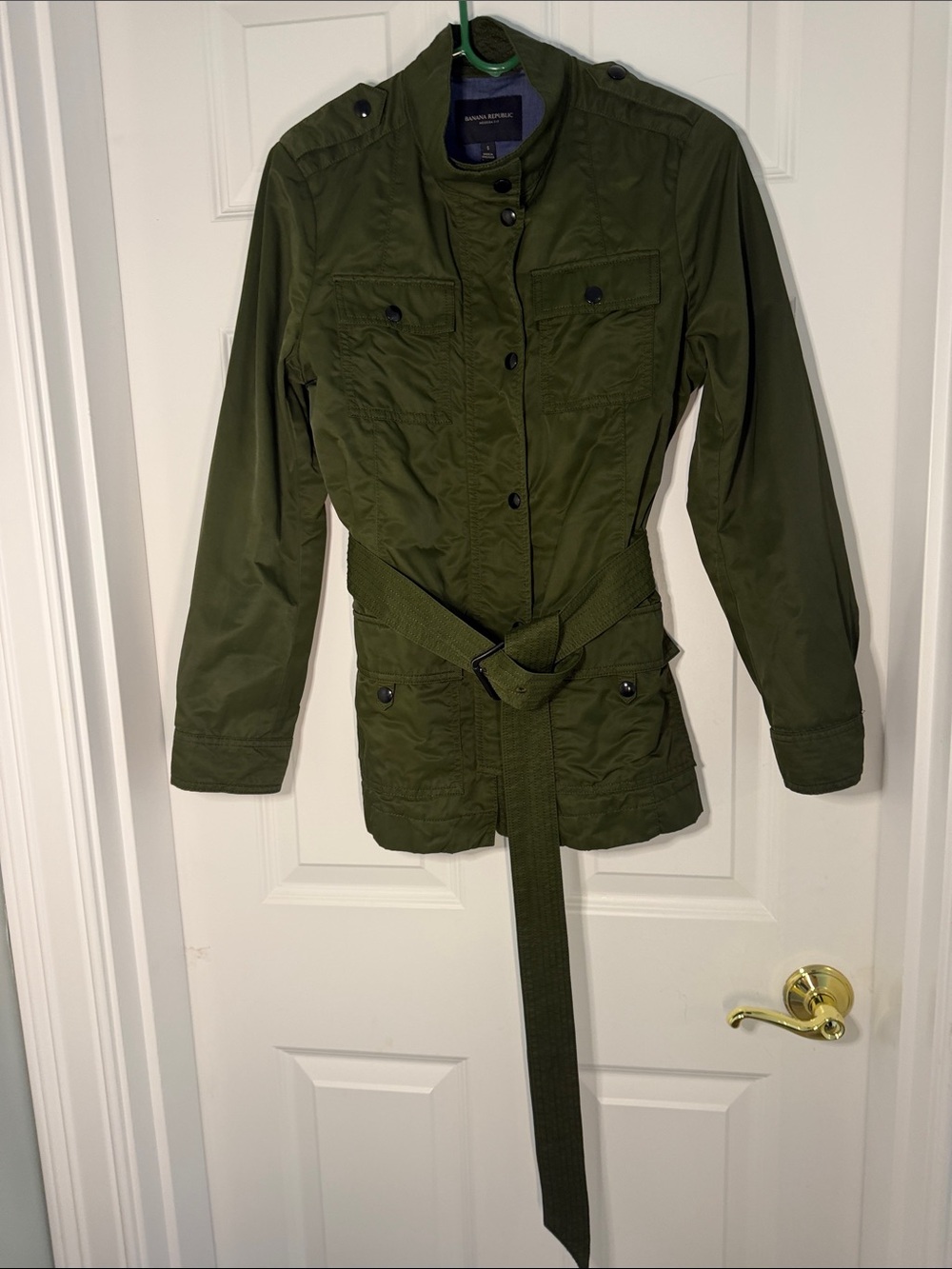 Banana Republic Olive Green Belted Utility Field Jacket - EUC